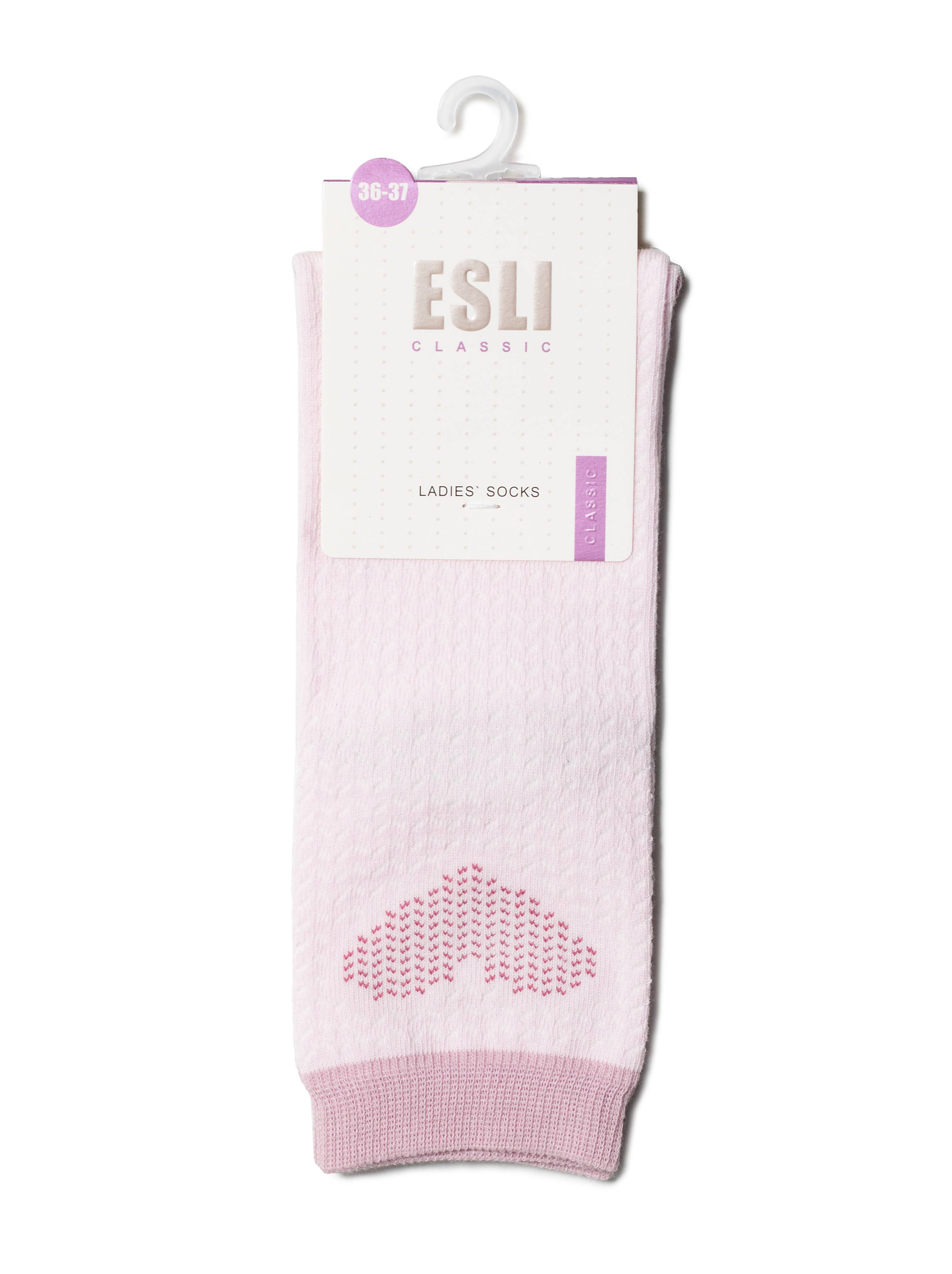 rosa Damensocken mit Herz-Motiv