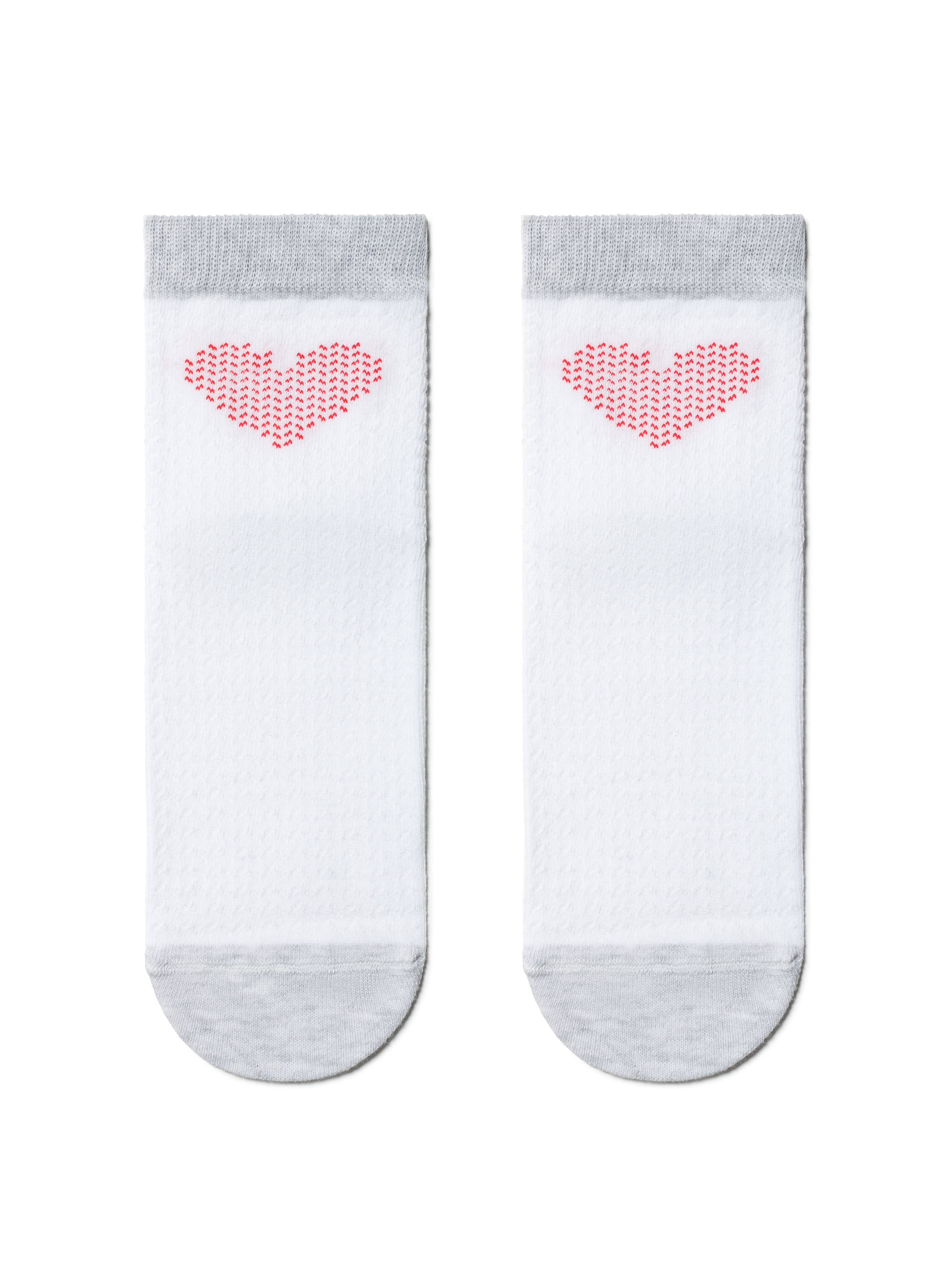 Damen Socken mit Herz in Weiß