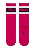 Lange Socken Conte in Fuchsia mit transparenten Streifen