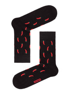 Diwari Happy Herrensocken Schwarz mit Red1