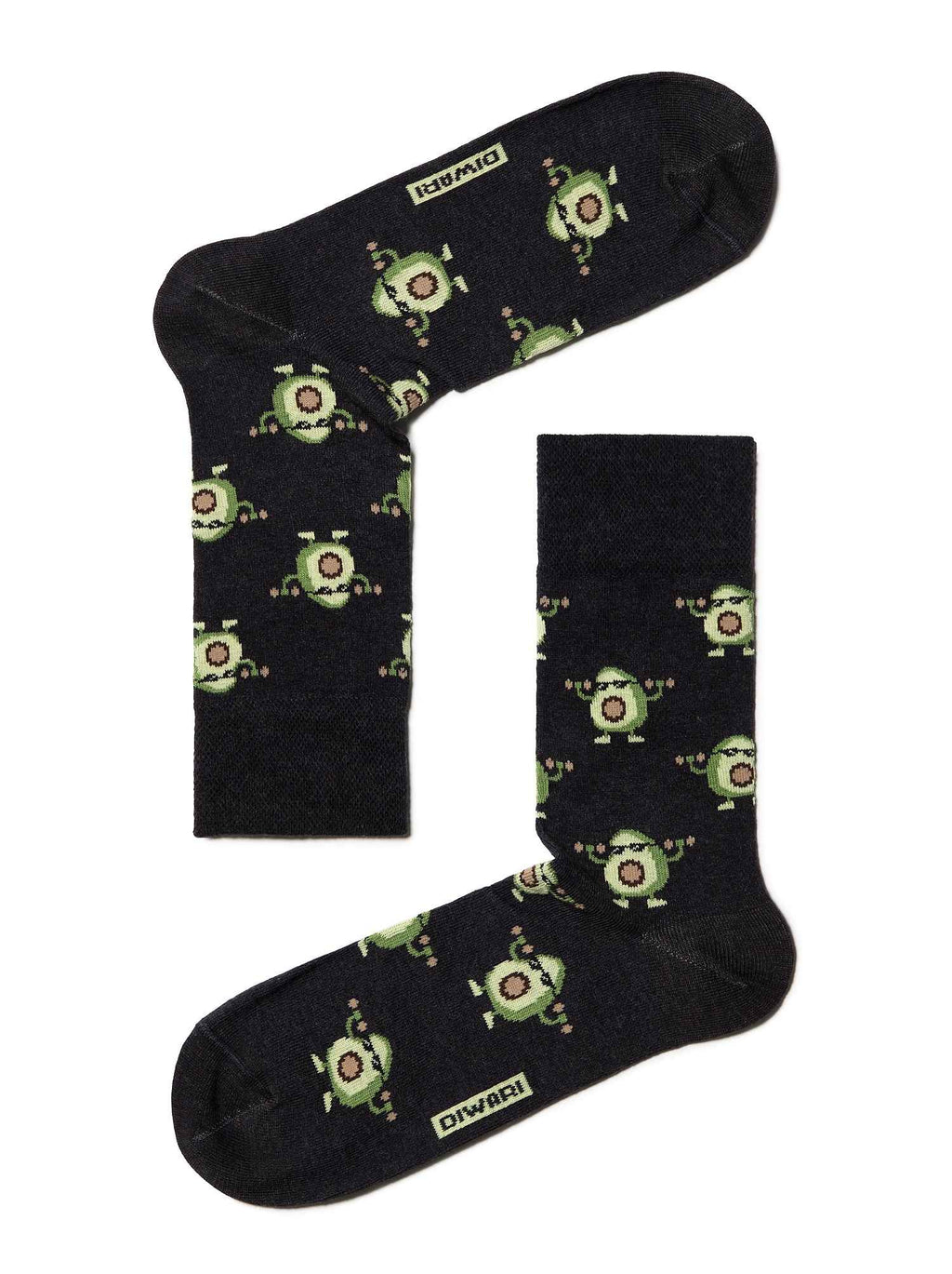 Avocado Socken - Herren Socken mit Avocado Motiv Schwarz, Diwari Happy