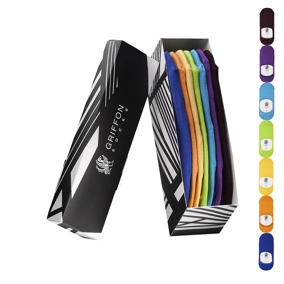 Bunte Füßlinge Griffon Mono Liner Box 7 Paar