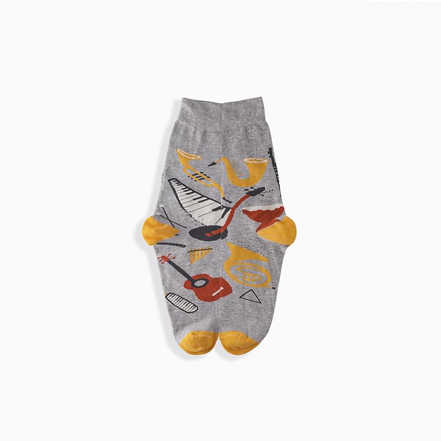 Griffon Bunte Socken Music Box farbe grau/gelb