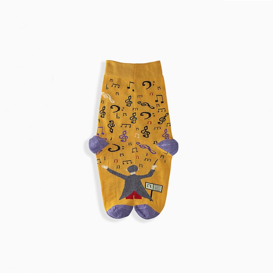 Griffon Bunte Socken Music Box farbe gelb/violet