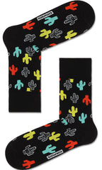 Lustige Kaktus Socken - Herren Socken mit Kaktusmotiv, Schwarz-Multicolor, Diwari Happy