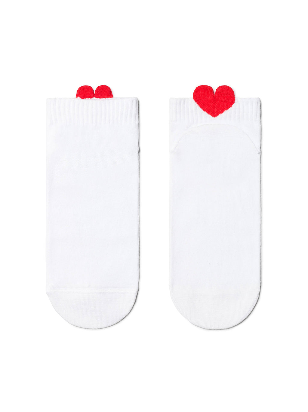 Damen Sneaker Socken mit Herzchen weiß Conte Paar