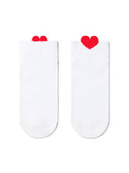 Damen Sneaker Socken mit Herzchen weiß Conte Paar