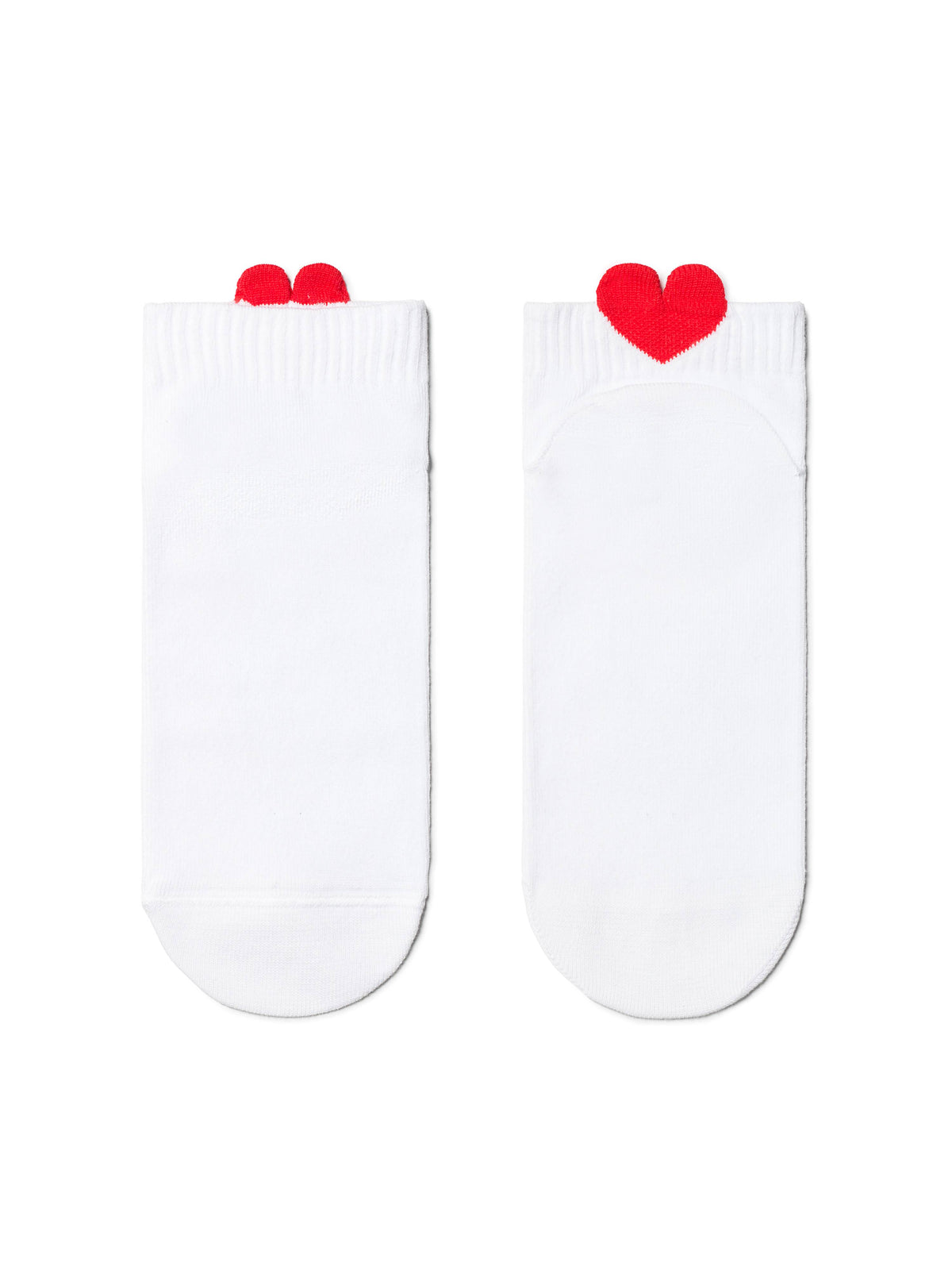 Damen Sneaker Socken mit Herzchen weiß Conte Paar
