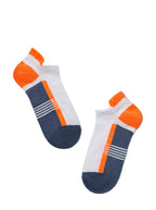 Damen Sport Socken kurz mit Lasche Denim Orange Conte Paar