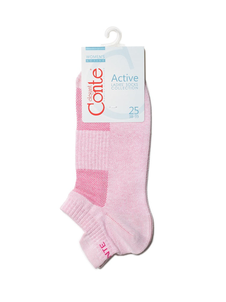 Sneakersocken für Damen, Rosa mit Lasche, CONTE