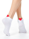 Damen Sneaker Socken mit Herzchen weiß Conte