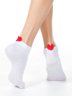 Damen Sneaker Socken mit Herzchen weiß Conte