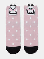 Bunte Damen Socken mit süßem Panda-Motiv, Puderrosa