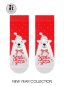 Preview: Conte Elegant Happy New Year Kollektion rote Damen Socken mit kuscheligem Eisbär