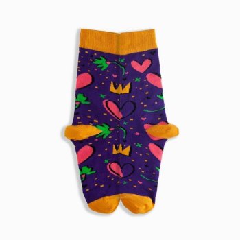 Griffon Bunte Socken Damen Love Box Farbe lila