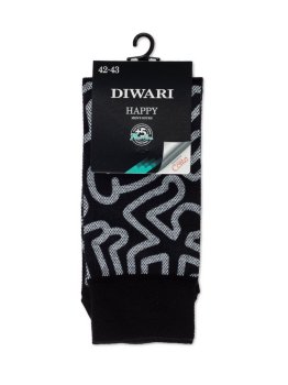 Ausgefallene Socken für Herren mit Print Schwarz- Gelb, Diwari Happy