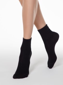 Conte Classic Damen socken schwarz mit Logo 1