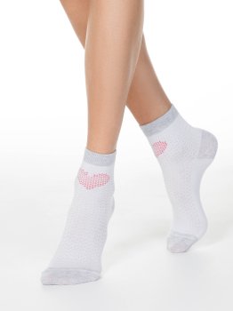 Damen Socken mit Herz in Weiß