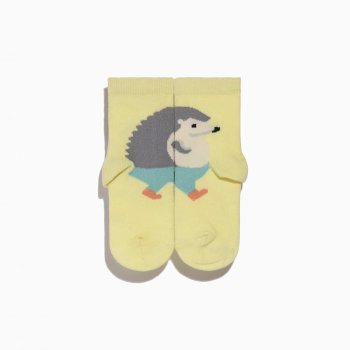 Kinder Socken Griffon Animal Box For Kids Farbe gelb mit igel