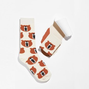 Bunte Socken Griffon Animal Box Farbe weiss