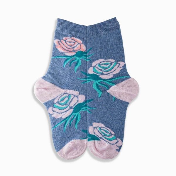 Griffon Bunte Damen Socken Flowers farbe jeans/rosa