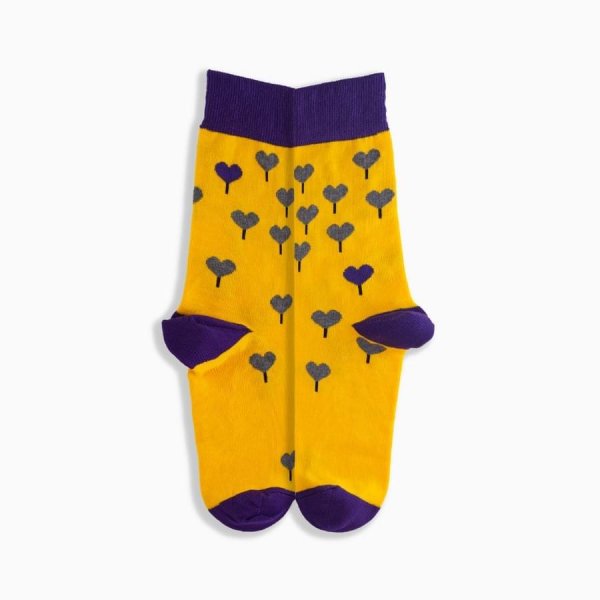 Griffon Bunte Socken Damen Love Box Farbe gelb/lila