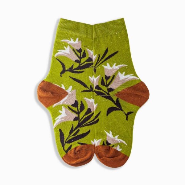 Griffon Bunte Damen Socken Flowers farbe pistazie