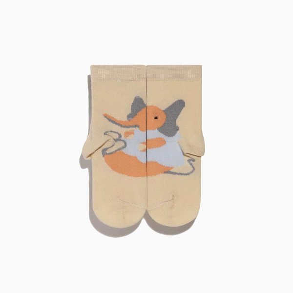 Kinder Socken Griffon Animal Box For Kids Farbe pfirsisch mit elefant