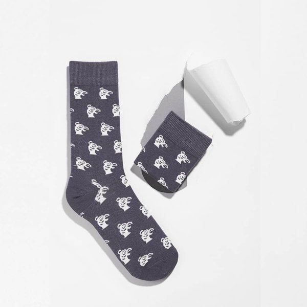 Bunte Socken Griffon Animal Box Farbe grau