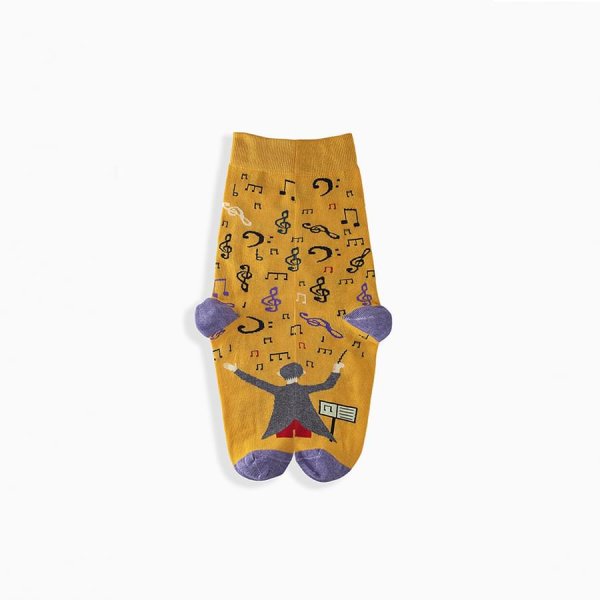 Griffon Bunte Socken Music Box farbe gelb/violet