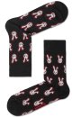 Lustige Hasen Socken - Herren Socken mit Hasenmotiv, Schwarz-Weiß-Rot, Diwari Happy