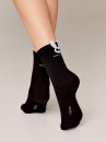 Ausgefallene Socken für Damen von Conte mit 3D Hasen Motiv, Schwarz